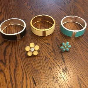Bundled Stella and Dot 3 bangles and 2 rings